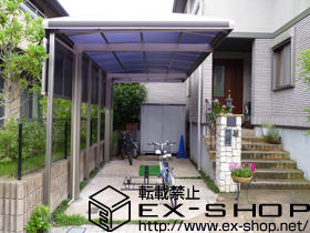 のカーポート キューブポートプラス レギュラー 積雪〜20cm対応＋サイドパネル 1段H800 H28柱使用 施工例