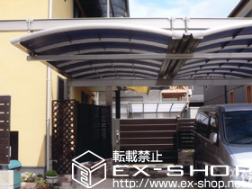 のカーポート マルチスクエア アール屋根 レギュラー両支持タイプ 積雪〜20cm対応 施工例