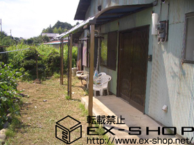 のテラス屋根 ライザーテラスII R型 テラスタイプ 連棟 積雪〜20cm対応+吊下げ物干し 標準 標準タイプ 2本入り 施工例