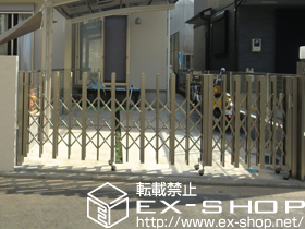 のカーゲート アルシャインH型 Aタイプ ノンレール 片開き親子仕様 施工例