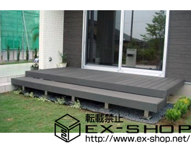 のウッドデッキ リウッドデッキII 単体 標準＋リウッドデッキII 標準 1段段床 正面タイプ  2.0間用 施工例