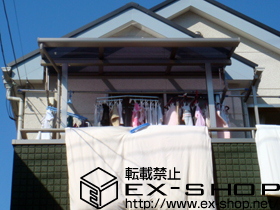 のバルコニー・ベランダ屋根 ライザーテラスII   F型 屋根タイプ 単体 積雪〜20cm対応 施工例