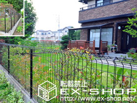 のフェンス・柵 イーネットフェンス1F型 自由柱タイプ 施工例