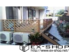 のウッドデッキ リコステージII 連棟＋ステップ 3段 施工例