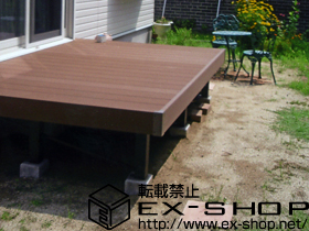 のウッドデッキ リウッドデッキII 単体+独立式リウッドステップ×1セット 施工例