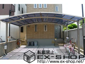 LIXIL リクシル(トステム)のカーポート カーブポートシグマIII ワイド 施工例