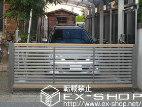 のカーゲート オーバードアRライフモダンY型 電動式　トランス仕様 施工例