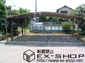 のカーポート カーブポートシグマIII   ワイド 積雪〜20cm対応＋サイドパネル 片側 1段 H800 50タイプ用 施工例