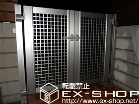 の門扉 エクスライン門扉3型 両開き 門柱使用 施工例