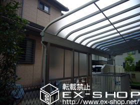 のテラス屋根 ヴェクターテラス R型 テラスタイプ 単体 1500 積雪 積雪〜50cm対応+前面パネル 柱標準タイプ 1段（H1,000mm） 施工例