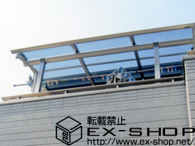 のバルコニー・ベランダ屋根 プレシオステラス R型 屋根タイプ 単体 積雪〜20cm対応+吊り下げ式物干し　標準2本入 施工例