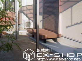 のテラス屋根 ライザーテラスII F型 連棟 テラスタイプ 積雪〜20cm対応+吊り下げ物干し　標準　ロング　2本入 施工例