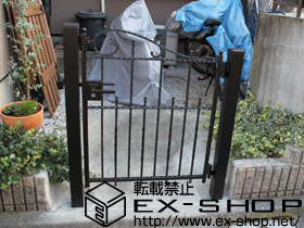 の門扉 ユーフォス門扉1型 片開き 75角門柱使用タイプ 施工例