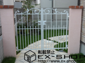 の門扉 ユーフォス門扉1型　両開き　埋め込み仕様 施工例