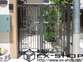 の門扉 フェスタB型 両開き 柱使用 施工例