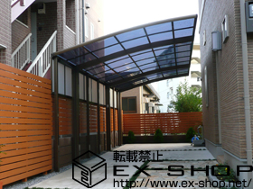 のカーポート カーブポートシグマIII 延長 積雪〜20cm対応+サイドパネル 1段H800 ロング柱23用 施工例