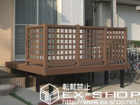 のウッドデッキ リウッドデッキII  単体+リウッドデッキフェンス1型　井桁格子 施工例