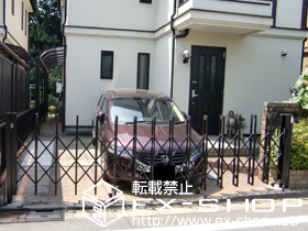 のカーゲート アルシャインII L型 Aタイプ ノンレール 片開き 施工例