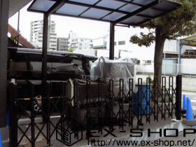 のカーゲート トリップゲート PB型 ノンレール 片開き 施工例