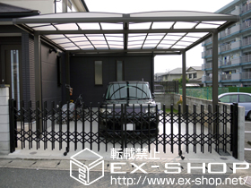 のカーゲート トリップゲート 傾斜地専用型 ノンレール 両開き 施工例