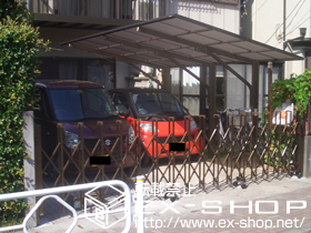 のカーゲート トリップゲート PB型 ノンレール 片開き 施工例