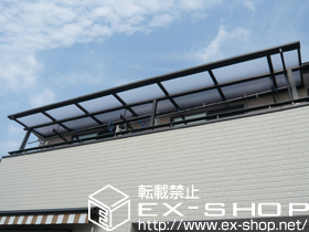 のバルコニー・ベランダ屋根 ライザーテラスＩＩ Ｆ型 屋根タイプ 連棟 積雪〜20cm対応 施工例