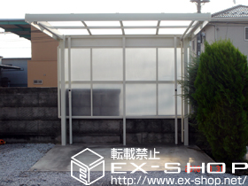 のサイクルポート・駐輪場 キューブポートプラス ミニ 積雪〜20cm対応+サイドパネル 標準柱使用 2段H800＋H800 施工例