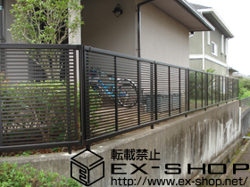 のフェンス・柵 エクスラインフェンス1型 自由柱使用 施工例