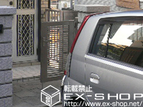 の門扉 プリレオR1型門扉 両開き 柱仕様 施工例