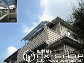 のバルコニー・ベランダ屋根 ライザーテラスII   R型 屋根タイプ 単体　積雪〜20cm対応 施工例