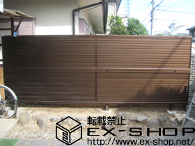 のフェンス・柵 エクスライン7型フェンス 2段仕様 フリーポールタイプ 施工例