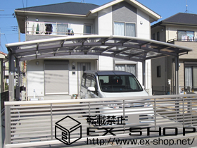 のカーポート カーブポートシグマIII ワイド 積雪〜30?対応＋収納式竿掛け　標準タイプ　２本入 施工例