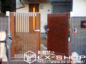 の門扉 マイリッシュA5型 両開き 門柱タイプ 施工例