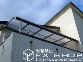 のバルコニー・ベランダ屋根 ライザーテラス? R型 屋根タイプ 積雪〜20cm対応＋吊下げ物干し（ワイド）2本入 施工例