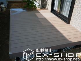 のウッドデッキ リウッドデッキII  単体+リウッドステップ4型Lタイプ（2段） 施工例