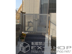 の門扉 プリレオR1型門扉 両開き 柱使用 施工例