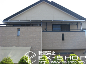 のバルコニー・ベランダ屋根 プレシオステラス R型 屋根タイプ 連棟 積雪〜20cm対応+吊り下げ式物干し 施工例