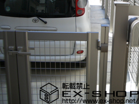 の門扉 エクスライン門扉16型 両開き [門柱仕様] 施工例