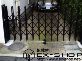 のカーゲート レイオス1型 ノンレール 片開き 施工例