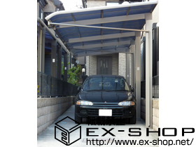 のカーポート レガーナポートシグマIII　縦連棟 積雪〜20cm対応＋着脱式サポート　ロング柱23用　4本 施工例