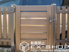 の門扉 ステイウッド門扉5型 片開き 75角門柱使用×2セット 施工例