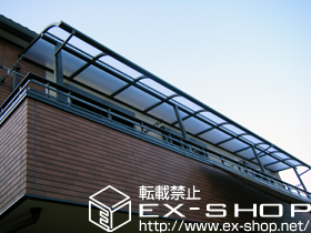 のバルコニー・ベランダ屋根 ライザーテラスII R型 屋根タイプ 連棟 積雪〜20cm対応 施工例