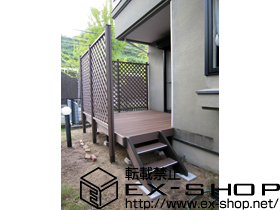 のウッドデッキ リコステージ?＋ウッドパーテンション　埋め込み仕様 施工例