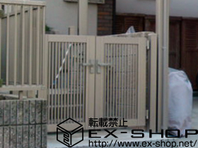 の門扉 プリレオR2型 両開き 柱のみ 施工例