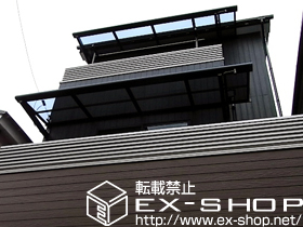 のバルコニー・ベランダ屋根 ライザーテラスII F型 ルーフタイプ 単体 積雪〜20cm対応×2台 施工例