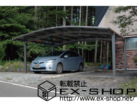 のカーポート カーブポートシグマIII ワイド　積雪〜20cm対応＋収納式サポート　標準　2本 施工例