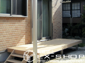 のウッドデッキ リウッドデッキII 単体＋リウッドステップ4型 Sタイプ2段 施工例