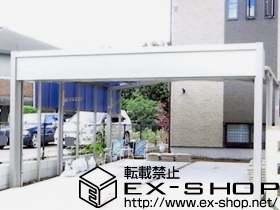 のカーポート カーブポートシグマIII ワイド 積雪〜20cm対応＋サイドパネル 1段H800 ロング柱23用 施工例