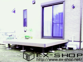 のウッドデッキ リコステージII 単体＋リコステージ ステップ2段 施工例