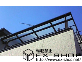 のバルコニー・ベランダ屋根 ライザーテラスII F型 屋根タイプ 単体 積雪〜20cm対応＋吊下げ物干し 標準 標準タイプ 2本入り 施工例